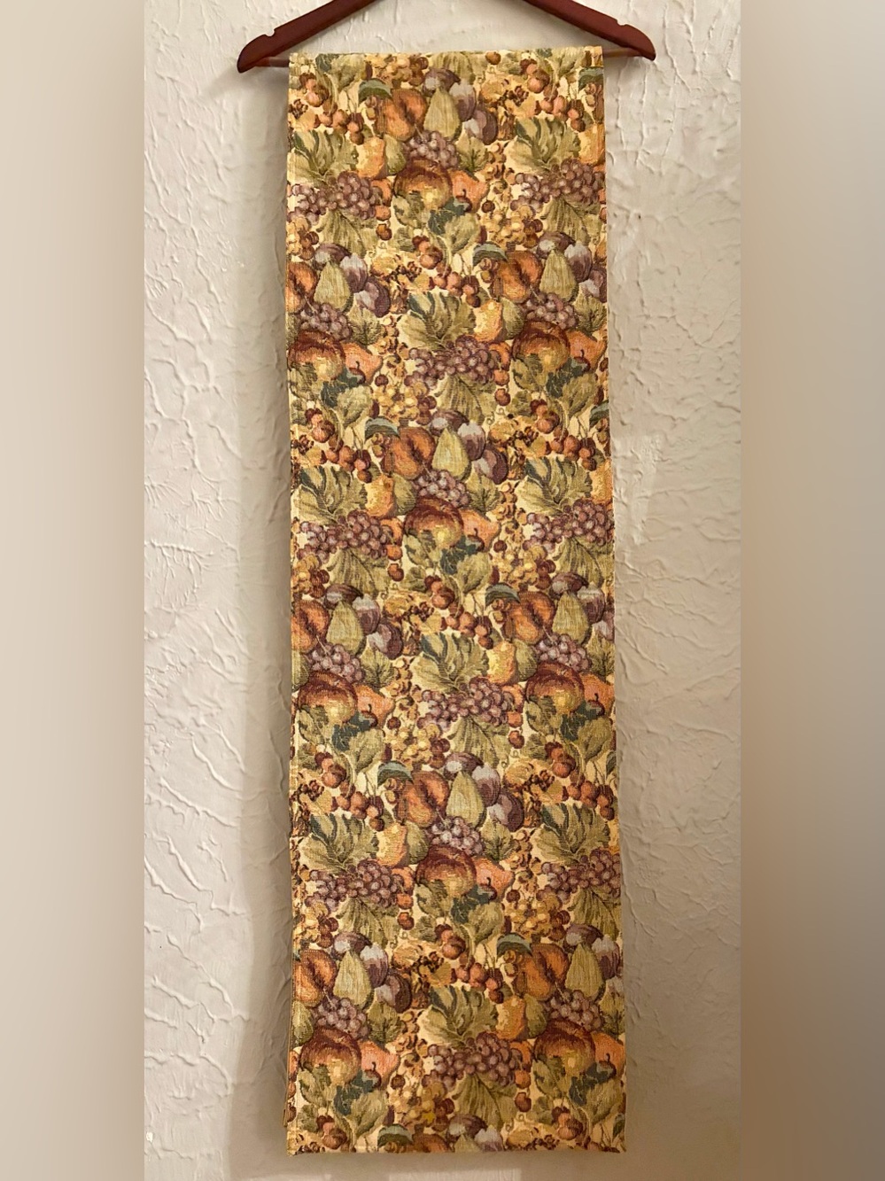 VTG Extra Long 88” Woven Tapestry Fruit & Grape Table Runner